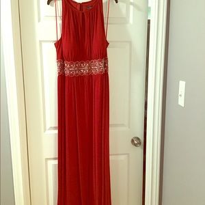 R&M Richards Red Beaded Gown